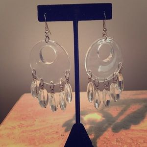 Vintage lucite earrings w gold accents