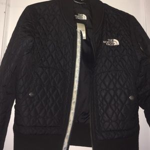 North Face Bomber Jacket With Embroidered Hearts