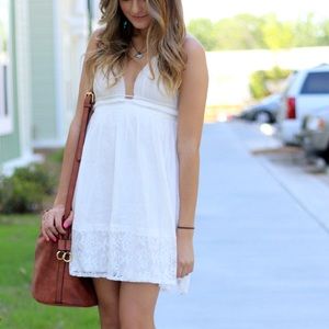 White open back dress