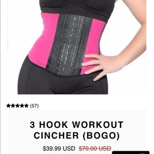 3 Hook Latex Workout Waist Cincher