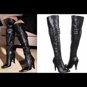 Black leather Calvin Klein Waverly boots