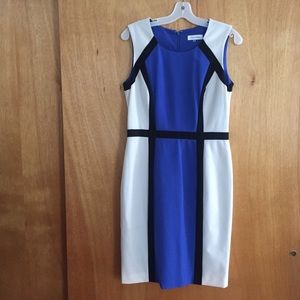 Calvin Klein Cobalt color block shift  dress