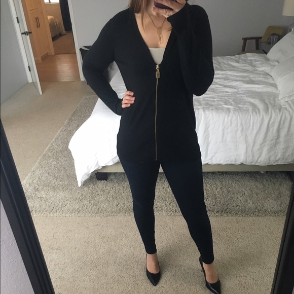 Micheal Kors cardigan w/ gold zipper