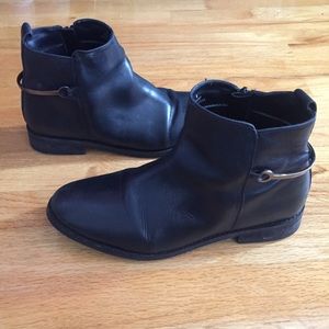 Asos black leather booties