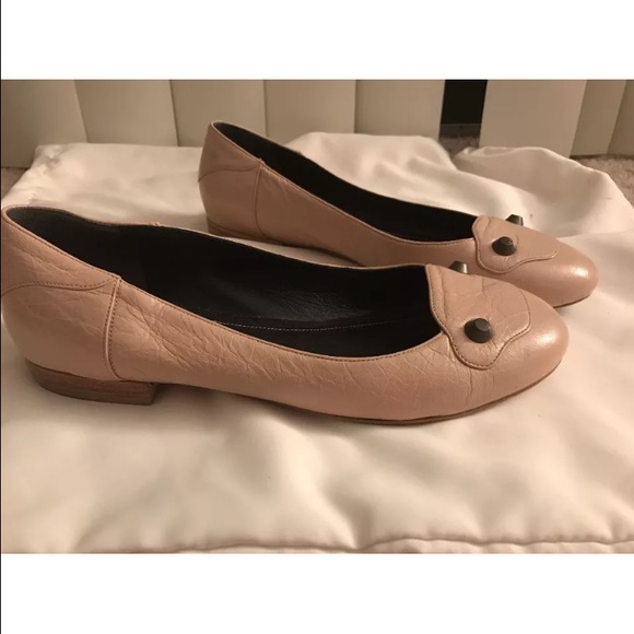 Balenciaga Arena Flat Blush Leather sz 37 msrp$595 - Picture 1 of 4