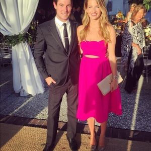 Boohoo Pink Jacquard Dress