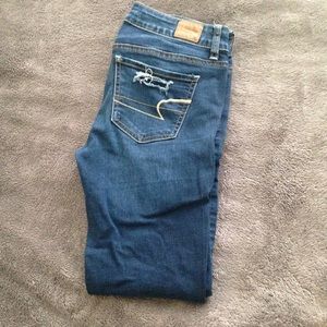 American Eagle Dark Wash Distressed Jeggings