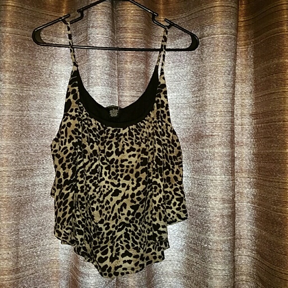 Cheetah print crop top tank
