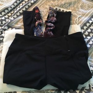 Calia Studio crop pants. Medium. Floral/black