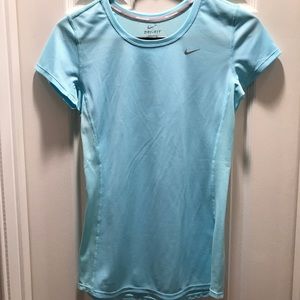 Nike dry fit light blue running shirt
