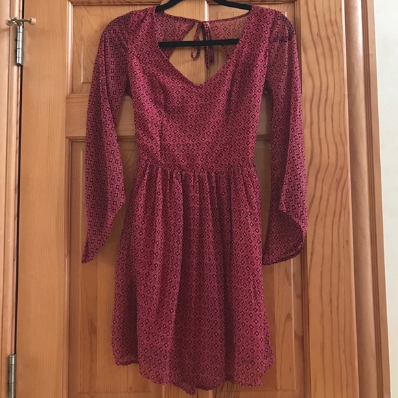 Chiffon long sleeve Midi dress