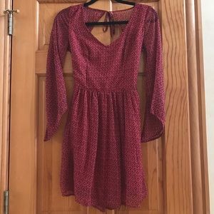 Chiffon long sleeve Midi dress