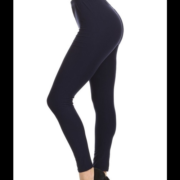 Solid high waist leggings with fleece lining