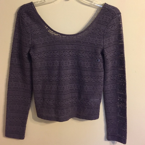 Dusty purple crochet top.