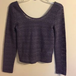 Dusty purple crochet top.