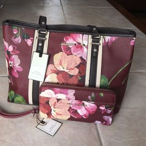 Dana Buchman matching floral bag and wallet