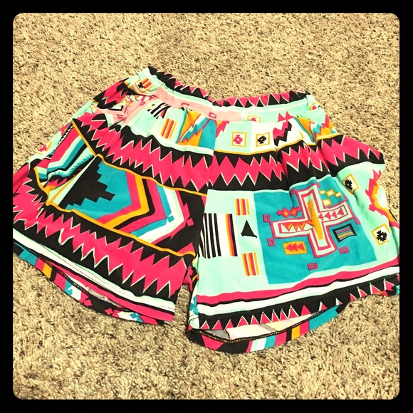 Tribal Print Knit Shorts