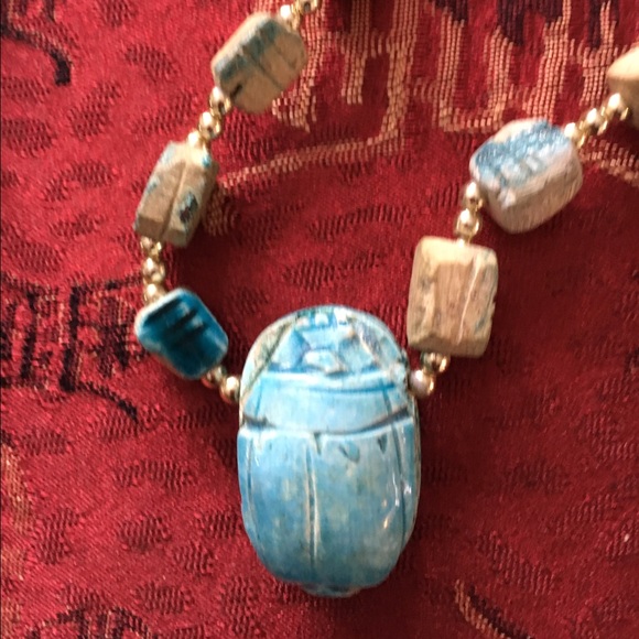Vintage scarab necklace - Picture 2 of 4