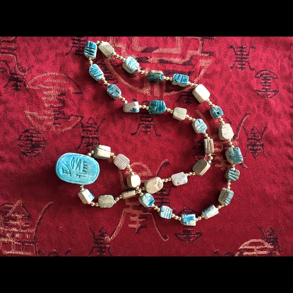 Vintage scarab necklace - Picture 3 of 4