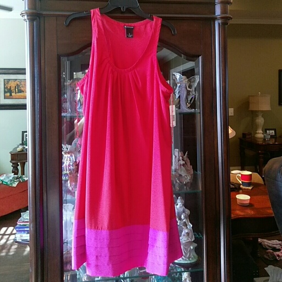 NWT New Directions dk orange/hotpink  Tunic