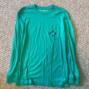 Rowdy Gentlemen long sleeve aqua green t shirt