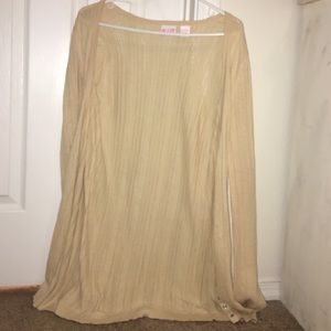 Long alloy cardigan sweater