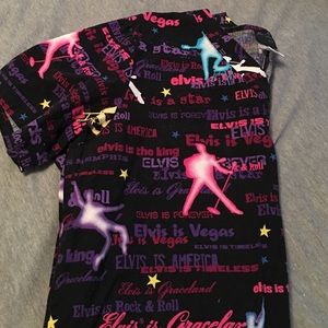 Elvis Presley SCRUB TOP