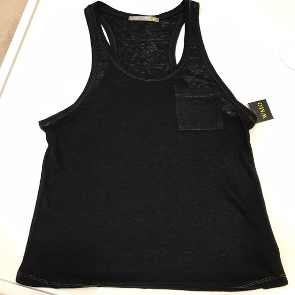 Wear Me Out Tops - Black Linen Tank