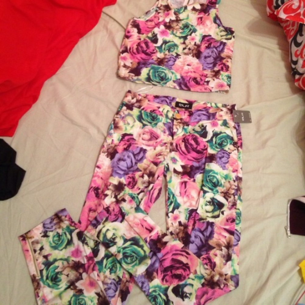 Two piece pants and top