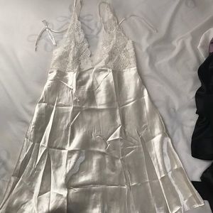 Off white lingerie with lace top.