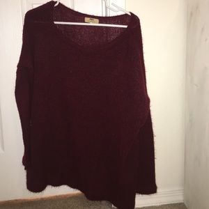 Dark red piko sweater