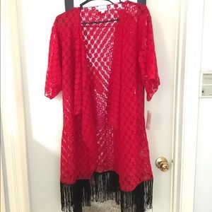 NWT Red LuLaRoe Monroe Kimono