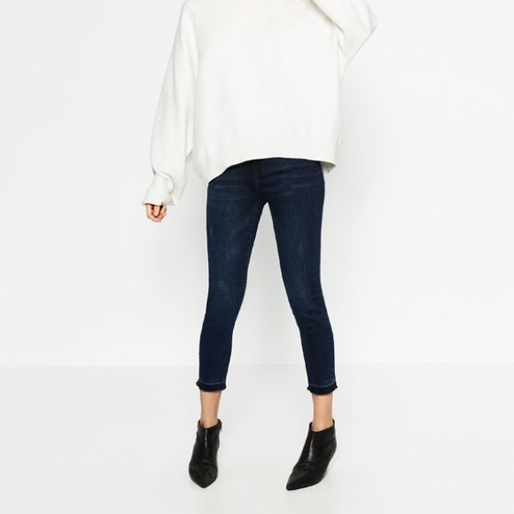 Zara Cropped Jeans with Ankle Detail
