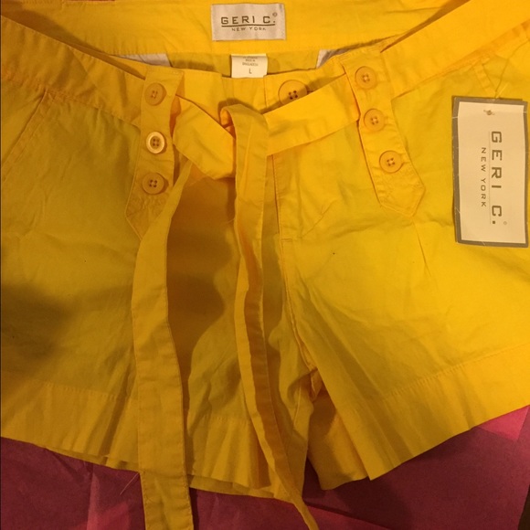 New women's yellow shorts