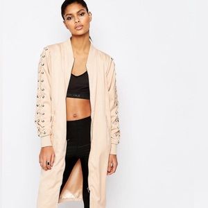 Story of Lola Longline Lace Up Bomber Jacket M/L