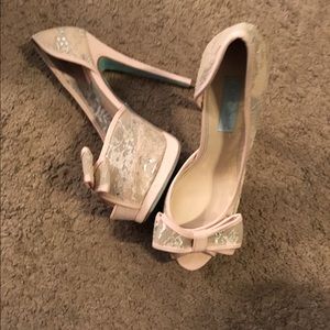 Brand New Betsey Johnson Light Pink Shimmer Heels