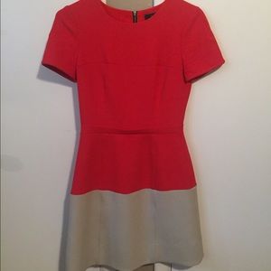 Orange and tan BCBG dress