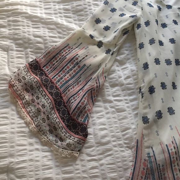 Boho Babydoll Bell Sleeve Dress - Picture 2 of 4