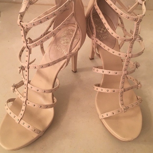 Vince Camino Gladiator Heels - Nude Leather