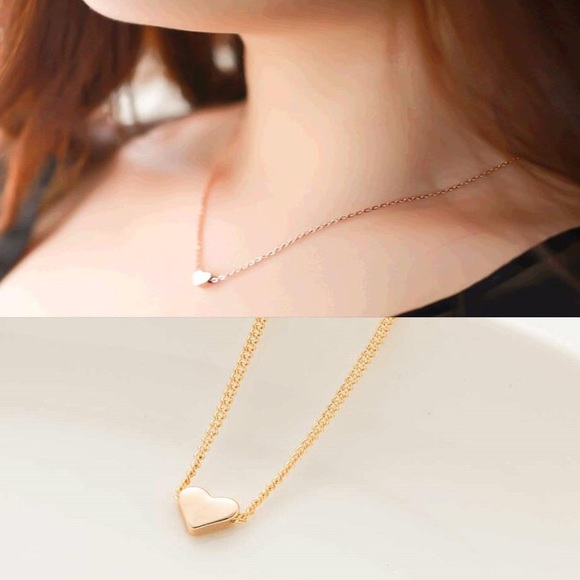 SILVER Heart Dainty Pendant Necklace - Picture 5 of 6