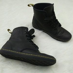 Dr. Martens black leather high top sneaker boot