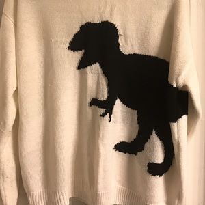 T-Rex silhouette oversized sweater.
