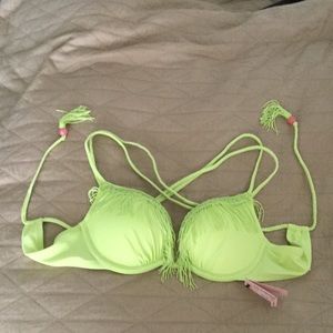 NWT Victoria Secret neon push-up bikini top