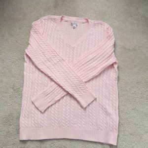 Pink cable knit sweater