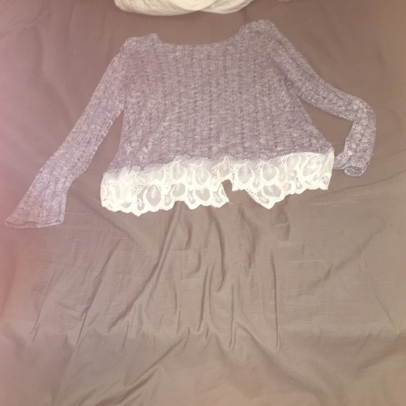 NWOT lace trim sweater - Picture 2 of 2