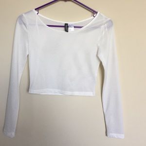 White sheer crop top