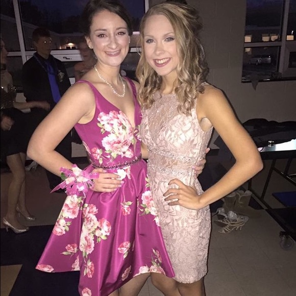 Sherri Hill floral homecoming dress