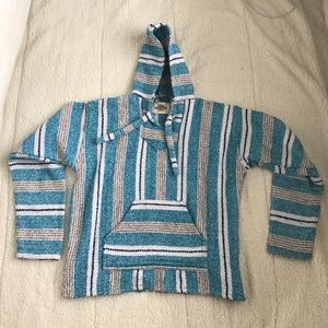 Earth Ragz Blue and White Hipster Mexican Hoodie