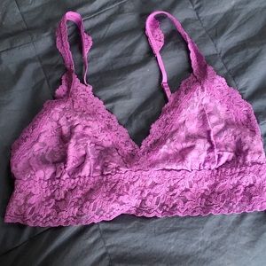 Hanky panky lace bralette size M purple