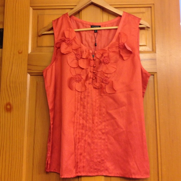 Talbots salmon silky tank